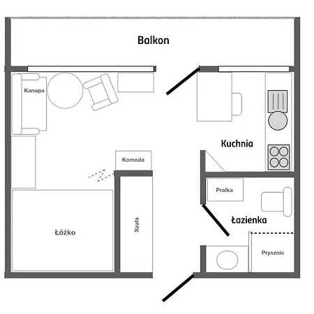 Kawalerka Przytulna Zaspa Apartamento Gdansk